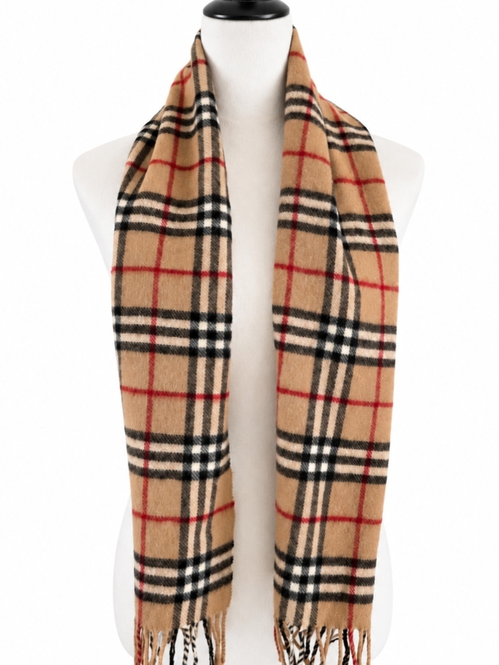 Vintage Burberrys Of London Lambswool Check Scarf Made In England